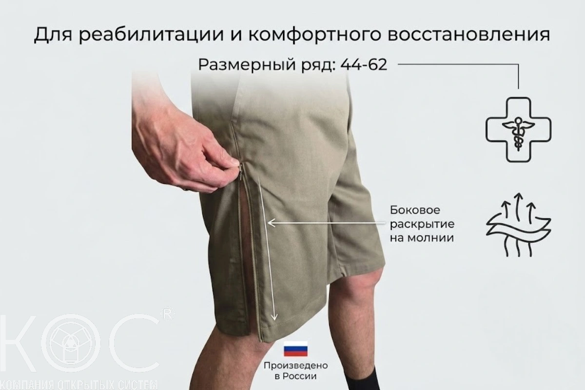 Адаптивные шорты классические, мужские