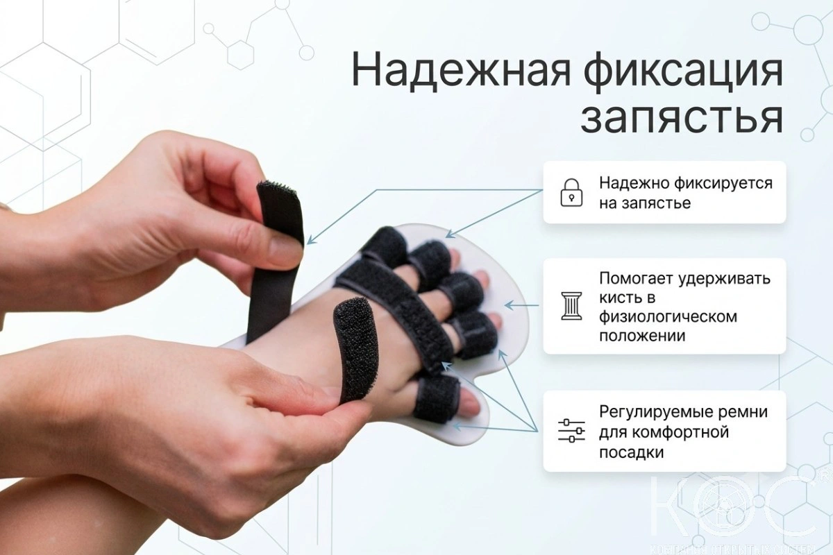 Фиксатор кисти руки и пальцев после инсульта, детский — фото 3