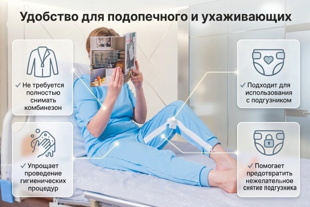 Адаптивный комбинезон с молнией в шаговом шве — фото 3