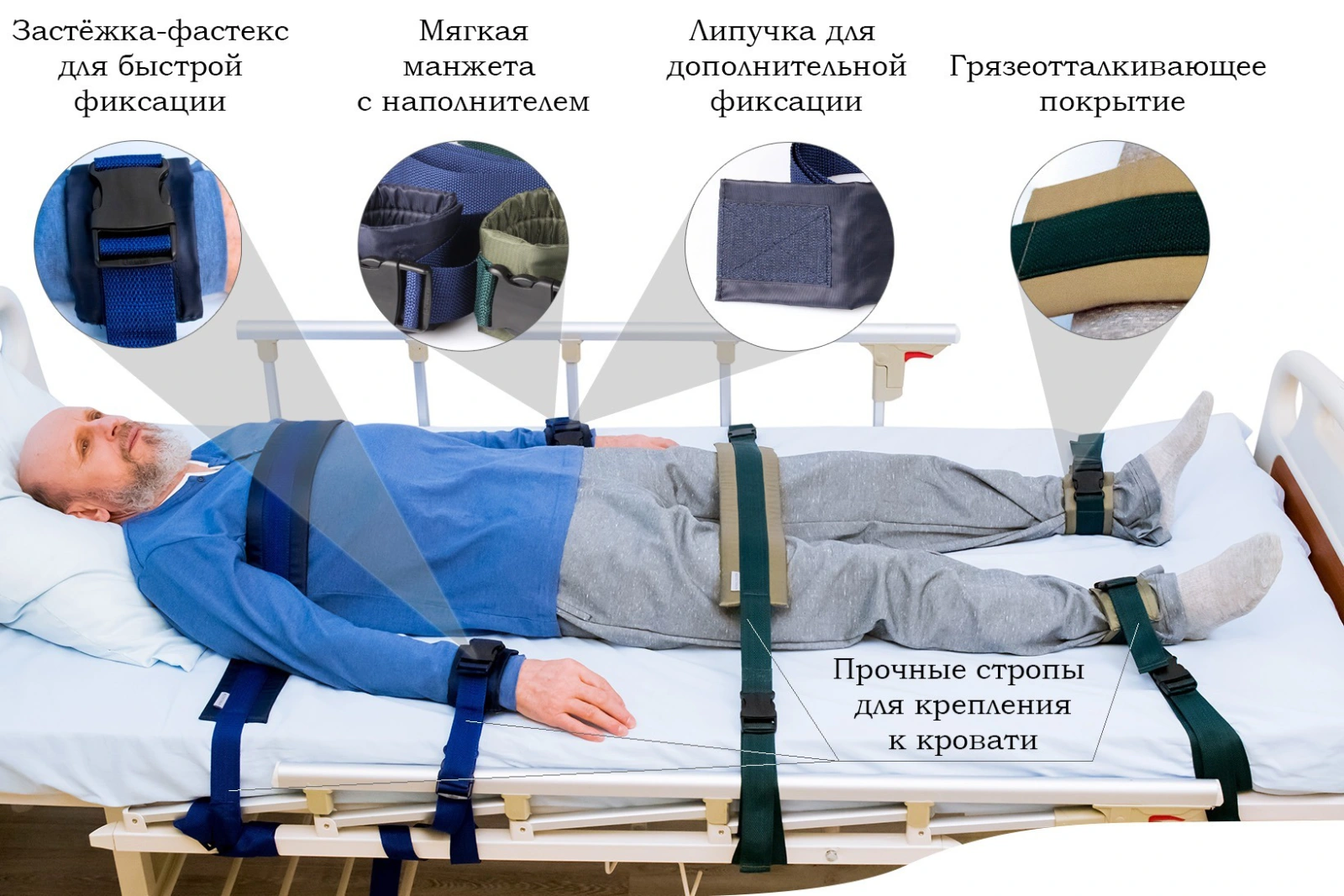 фиксирующие ремни для лежачих больных
