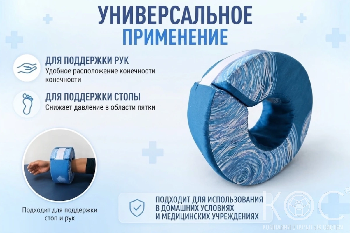 Противопролежневый держатель стопы и руки, бязь, съёмный чехол на молнии — фото 4