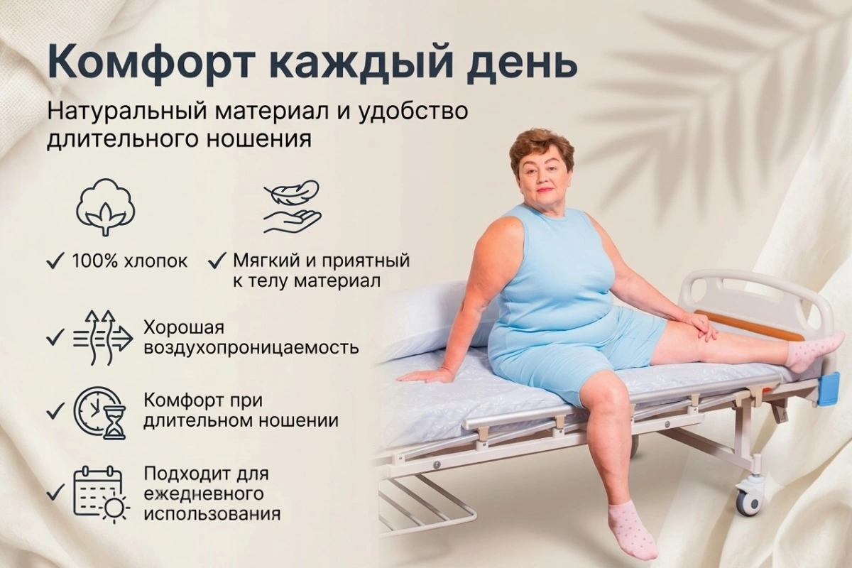 Адаптивное гигиеническое боди с молнией на спине — фото 3