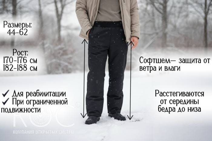Адаптивные зимние брюки, мужские